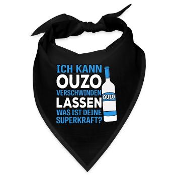 Ich kann Ouzo verschwinden lassen Griechenland Alk - Bandana - Schwarz - Vorne