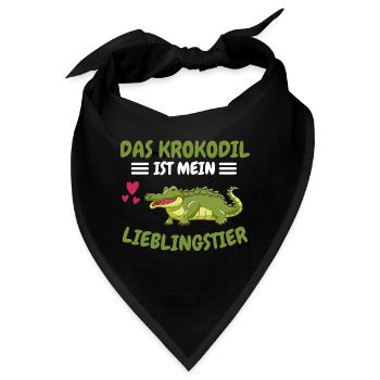 Das Krokodil ist mein Lieblingstier Krokodil - Bandana - Schwarz - Vorne