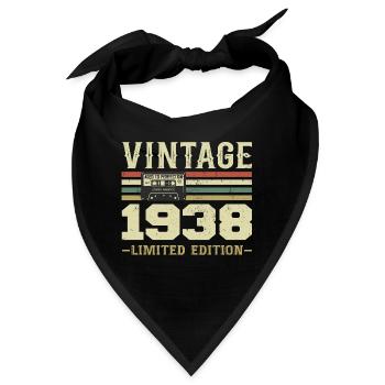Jahrgang 1938 Retro 1938 Geburtstagsgeschenk - Bandana - Schwarz - Vorne