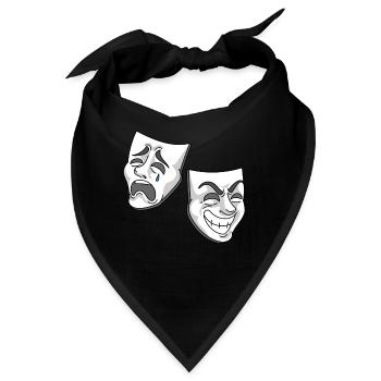 Theater Komödie Tragödie Masken Design - Bandana - Schwarz - Vorne
