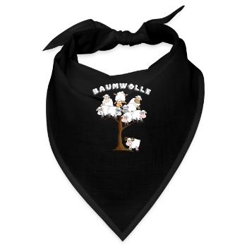 Baumwolle als Schaf,super Geschenk als Schlafshirt - Bandana - Schwarz - Vorne