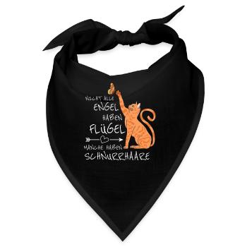 Katzenbesitzer haben Katzen mit Schnurrhaare Engel - Bandana - Schwarz - Vorne