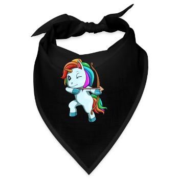 Niedliches Einhorn Pfeil Bogen - Bandana - Schwarz - Vorne