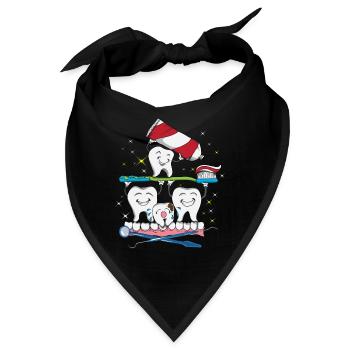 Zahnarzt Zahnarztpraxis Zähne putzen Zahnpasta - Bandana - Schwarz - Vorne