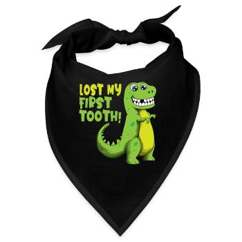 Lost my First Tooth Dino Zahnlücke Kinder lustig - Bandana - Schwarz - Vorne