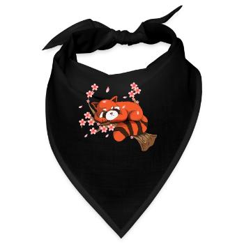 Red Panda Kirschblüten Baum Blume Japanisch Rosa - Bandana - Schwarz - Vorne