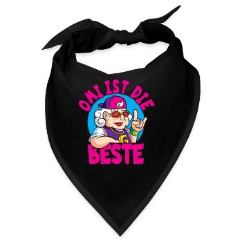 Omi ist die Beste für die beste Oma - Bandana - Schwarz - Vorne