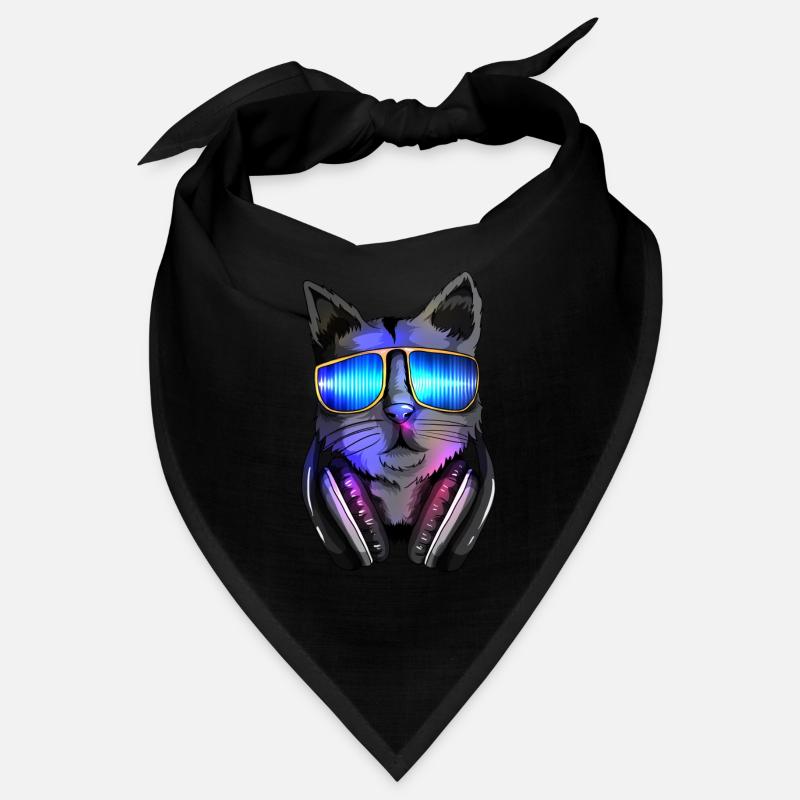 Cat Lover Techno Cat Electro Music DJ Cat Bandana
