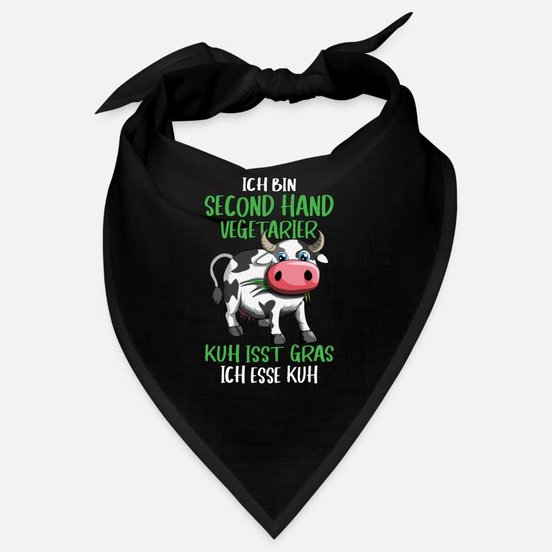 Ich bin second Hand Vegetarier Kuh Design Spruch Bandana