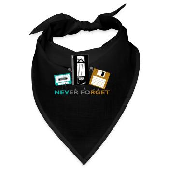 Never Forget Kassetten Disketten Audiokassetten - Bandana - Schwarz - Vorne