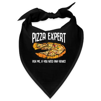 Pizza Experte Lustige Pizza Beratung - Bandana - Schwarz - Vorne