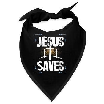 Jesus Saves - Bandana - Schwarz - Vorne