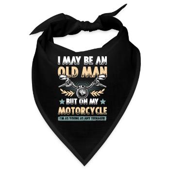 Motorrad alter mann - Bandana - Schwarz - Vorne
