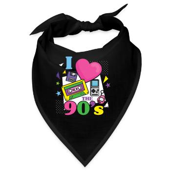 I Love The 90s für alle die die 90s lieben - Bandana - Schwarz - Vorne