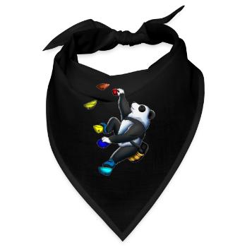 Süßer Panda Bär Klettern Klettersport Wandklettern - Bandana - Schwarz - Vorne