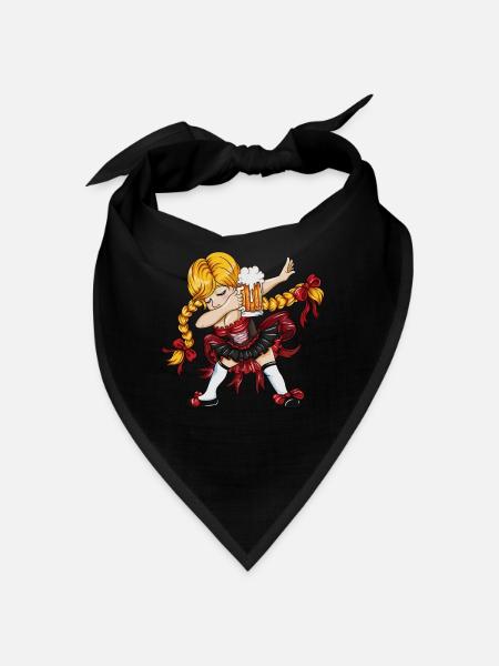 Trachten Girl in Dirndl Traditional Bavarian outfit - Bandana - black - Front