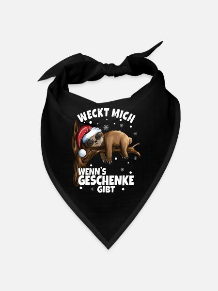 Xmas Christmas Weck mich wenn es Geschenke gibt - Bandana - Schwarz - Vorne