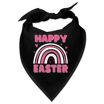 Cute Happy Easter Rainbow - Bandana - Schwarz - Vorne