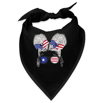 Patriotische Dame 4. Juli - Bandana - Schwarz - Vorne