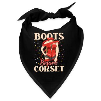 Boots Before Corset - Bandana - Schwarz - Vorne