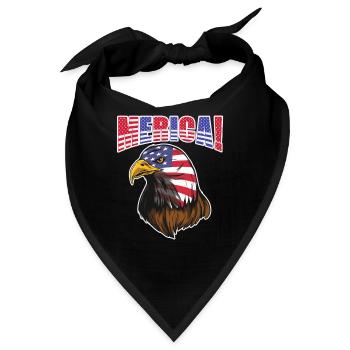 Adler Amerika 4. Juli Patriotisch - Bandana - Schwarz - Vorne