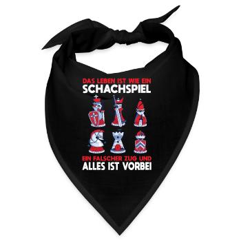 Leben Schachspiel Falscher Zug Vorbei Denksport - Bandana - Schwarz - Vorne