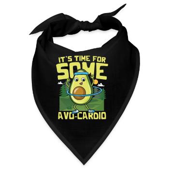 It's Time For Some Avo-Cardio - Bandana - Schwarz - Vorne