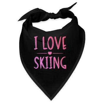 Ich liebe Skiing - Bandana - Schwarz - Vorne