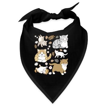 Niedliche Katzen Verspielte Kätzchen - Bandana - Schwarz - Vorne