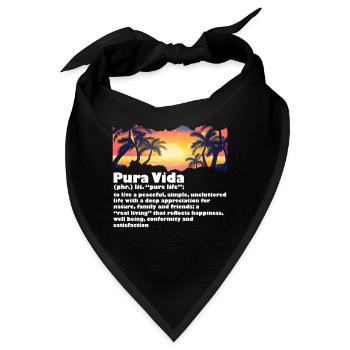 Pura Vida Definition Lebensweisheit Zentralamerika - Bandana - Schwarz - Vorne