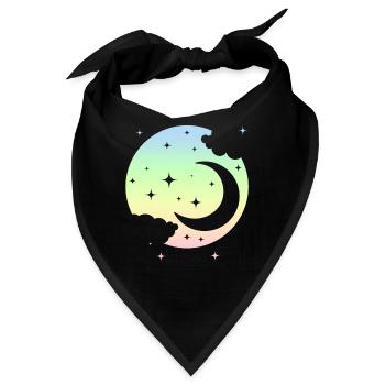 Kawaii Mond Pastel Goth Niedlich - Bandana - Schwarz - Vorne