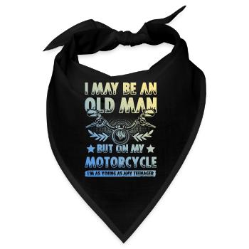 Motorrad alter mann - Bandana - Schwarz - Vorne