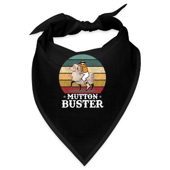 Vintage Mutton Buster Schaf Reiten Schäfer - Bandana - Schwarz - Vorne