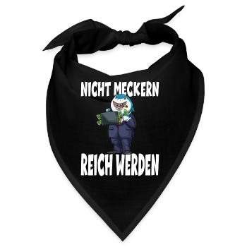 Nicht Meckern Reich Werden Hai Chef - Bandana - Schwarz - Vorne