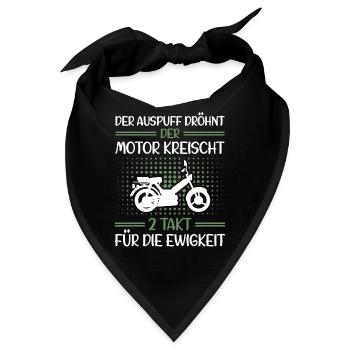 Moped Mokick Lustig Auspuff Dröhnt Motor Kreischt - Bandana - Schwarz - Vorne