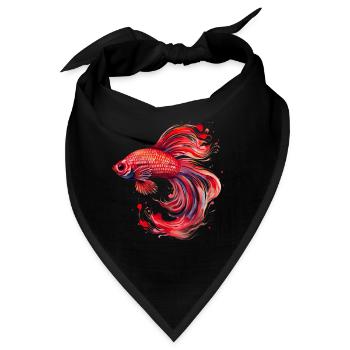 Siamesischer Kampffisch Aquaristik Aquarium - Bandana - Schwarz - Vorne