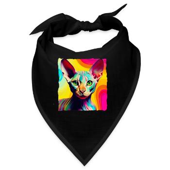 Coole Nacktkatze Pop Art - Bandana - Schwarz - Vorne