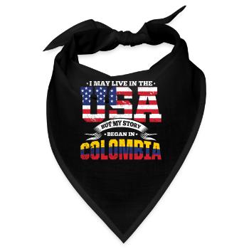 USA Kolumbien Story Südamerika Heimatland Geschenk - Bandana - Schwarz - Vorne