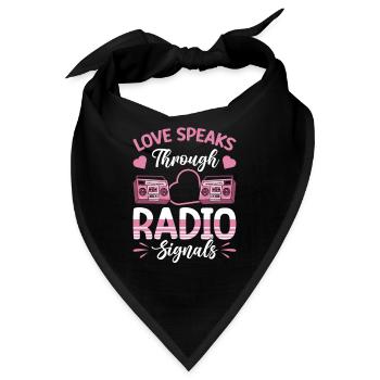 Radio Moderator Valentinstag Love Radio Signals - Bandana - Schwarz - Vorne