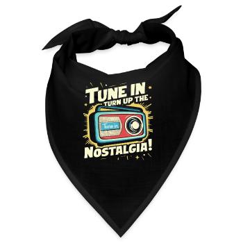 Tune In, Turn Up the Nostalgia with Vintage Radio - Bandana - Schwarz - Vorne