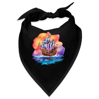 Piratenschiff für Kinder - Bandana - Schwarz - Vorne