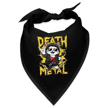 Katze Musiker mit E-Gitarre - Bandana - Schwarz - Vorne