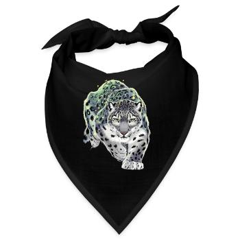 Schneeleopard Leopard Raubkatze - Bandana - Schwarz - Vorne