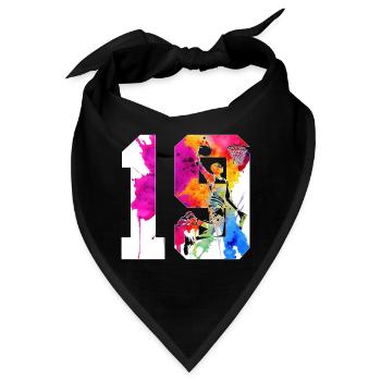 19. GEBURTSTAG BASKETBALL NUMMER 19 - Bandana - Schwarz - Vorne