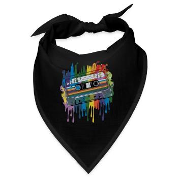 80s Retro Cassette Splash Classic Cassette Tape - Bandana - Schwarz - Vorne