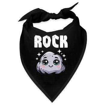 Schere Stein Papier Gruppen Schulspiel Stein Figur - Bandana - Schwarz - Vorne