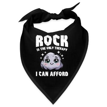 Stein Therapie Schere Stein Papier Geschenk - Bandana - Schwarz - Vorne
