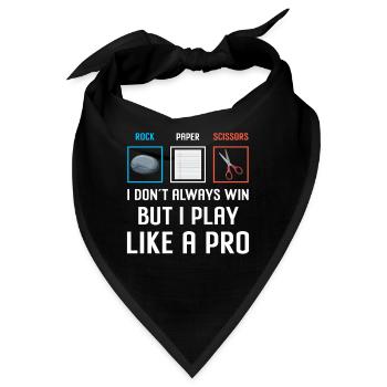 Schere Stein Papier Professioneller Gewinner - Bandana - Schwarz - Vorne