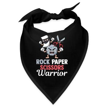 Schere Stein Papier Kawaii Kindheitsspiel - Bandana - Schwarz - Vorne