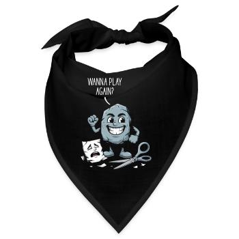 Schere Stein Papier Kindheitsspiele Schulhof - Bandana - Schwarz - Vorne